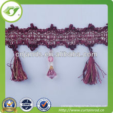 Ready made curtain lace,red curtain lace for curtain